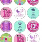 Happy 13th Birthday Edible 2' Cupcakes Cookies