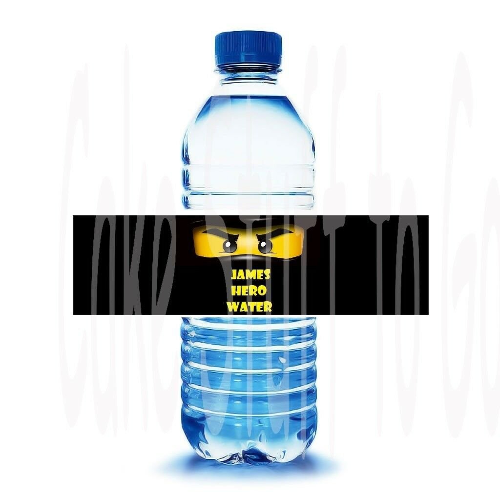 Ninjago Ninja Personalized Water Bottle Labels Party Favors 1 set of 5