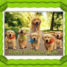 Cute Golden Retrievers Doggie  Party Edible image Cake topper