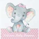 Baby Elephant Girl Baby Shower Edible Cake Topper