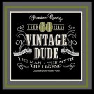 Vintage Dude 60 Birthday Edible image Cake topper decoration