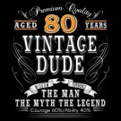 Vintage Dude 80 Birthday Edible image Cake topper decoration