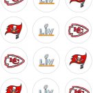 NFL Super Bowl 55   Chiefs vs Buccaneers Edible CupCake toppers