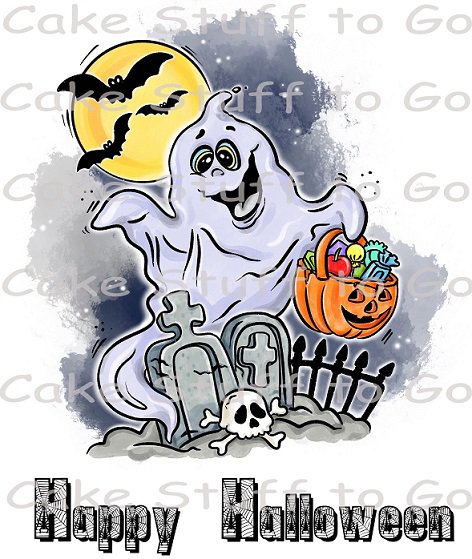Halloween Ghost Edible image Cake topper
