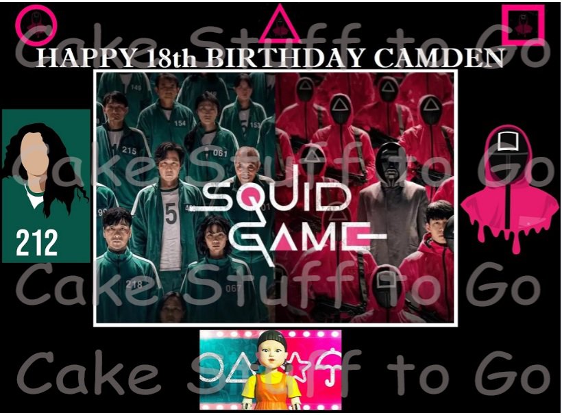 Squid Games Edible Cake Topper Decoration
