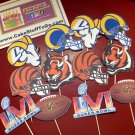 Super Bowl 56 Cincinnati Bengals vs LA Rams Cupcake Toppers
