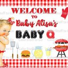 Baby Girl Baby Q Shower Edible Cake Topper