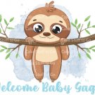 Baby Boy Sloth Baby Shower  Edible Cake Topper