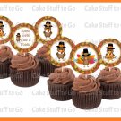 Thanksgiving Edible Cupcake Topper Decoration