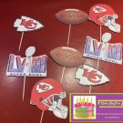 Kansas City Chiefs Super Bowl LVIII 58 Cupcake Topper Decoration