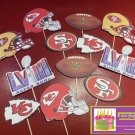 Super Bowl LVIII 58 Kansas City Chiefs VS San Francisco 49ers  Cupcake Topper Decoration