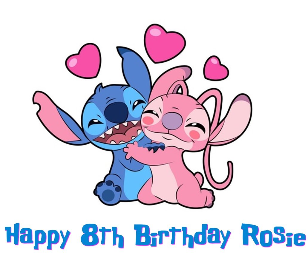 Lilo and Stitch Angel Edible Cake Topper Image