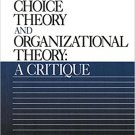 Ebook 978-0803951365 Rational Choice Theory and Organizational Theory: A Critique