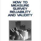 Ebook 978-0803957046 How to Measure Survey Reliability and Validity (Survey Kit)