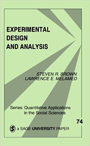Ebook 978-0803938540 Experimental Design and Analysis (Quantitative Applications in the Social Sc