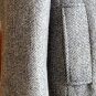 Herringbone women long coat size large. double breast black collar. VTG.