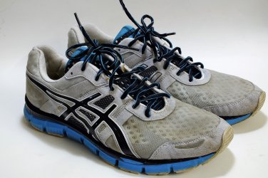 ASICS GEL BLUR33 gray black blue training running shoes athletic men size 13, free shipping