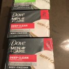 6 Total Dove Men + Care Deep Clean Body & Face Bars 4 + Extra Fresh 2 Bars