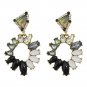 Black Onyx Dangle Earrings - Crystal Hoop Earrings - Drop Earrings - Boho Jewelry