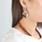 Black Onyx Dangle Earrings - Crystal Hoop Earrings - Drop Earrings - Boho Jewelry