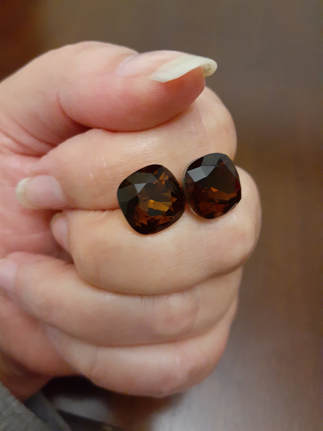 Swarovski Elements Smokey Topaz Earrings