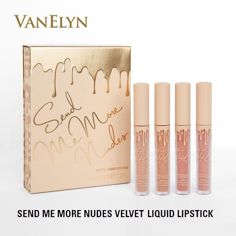 Vacation Send Me More Nude 4pcs/Set Velvet Liquid Lipstick