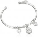 CZ Hallmark Bangle In Solid 925 Sterling Silver w/ Free Leather Box