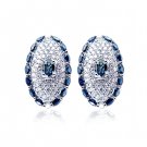 Diamond & Blue Sapphire 5.27 (ctw.) Earrings in 18k White Gold