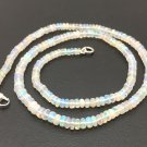Ethopian Opal Smooth Rondelle Beaded Necklace of 47 cts.