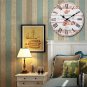 Rose Vintage Round Wood Wall Clock Office Home Living Room Decor