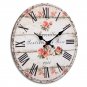 Rose Vintage Round Wood Wall Clock Office Home Living Room Decor