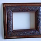4 x 5 Art Deco Carved Wood Picture Frame with Hanger and Backer
