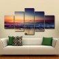 5 Piece Wall Art Seascape Sunset Painting Beach Poster Print on Canvas Giclee