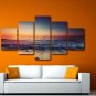 5 Piece Wall Art Seascape Sunset Painting Beach Poster Print on Canvas Giclee
