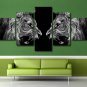 5 PCS Canvas Wild Animal Wall Art Sets Print Giclee Painting Roaring Lion Poster