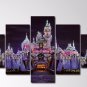 Animation Disney Castle Poster Split Art Canvas Giclee HD Print Wall Decor 5PCS