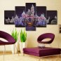 Animation Disney Castle Poster Split Art Canvas Giclee HD Print Wall Decor 5PCS