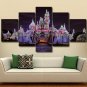 Animation Disney Castle Poster Split Art Canvas Giclee HD Print Wall Decor 5PCS