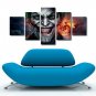 HUGE Horror Movie Poster Joker Clown Giclee Split Canvas Art Print HD Decor 5PCS