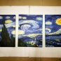 Starry Night Van Gogh Framed Canvas Painting Wall Art Ready to Hang Print Decor