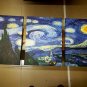 Starry Night Van Gogh Framed Canvas Painting Wall Art Ready to Hang Print Decor