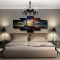 Vintage Speedboat Sunset 5 Multi Panel Canvas Wall Art Bedroom Home Decoration