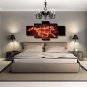 Large Abstract Horse Painting Framed 5Pcs Canvas Wall Art Ready to Hang Pictures