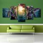 WOW Illidan Stormrage World of Warcraft Game Poster 5 Piece Canvas Wall Art Sets