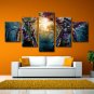 WOW Illidan Stormrage World of Warcraft Game Poster 5 Piece Canvas Wall Art Sets