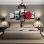 Multi 5 Panel Canvas Wall Art Rose Painting Flower Black/White Art Poster Prints