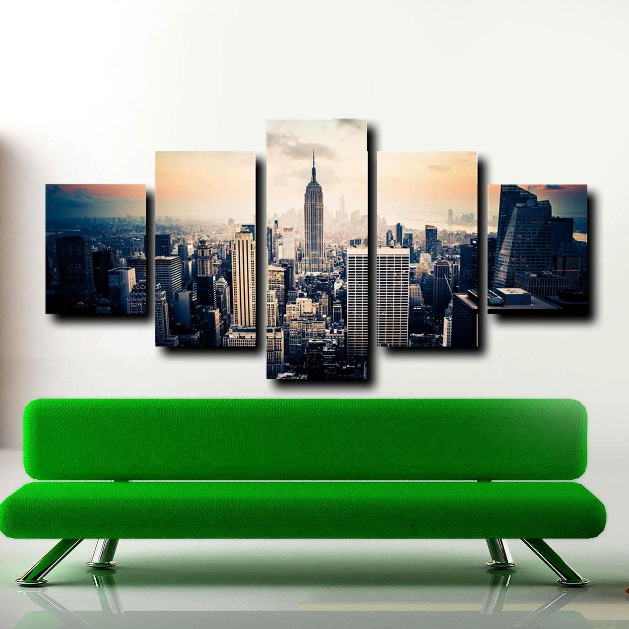 Modern Multi 5 Panel Canvas Wall Art Urban/City Scenery Painting Building Poster
