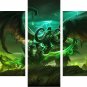 Unique Illidan Warcraft Movie Poster 5 Piece Canvas Wall Art Bedroom Decoration