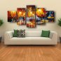 Large Abstract Oil Painting on Canvas Giclee Landscape Poster 5 Piece Wall Art
