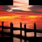 Lake Golden Sunset Grow Painting Clouds Poster 5Pcs Canvas Wall Art Giclee Print